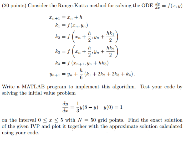 Fortran code for runge kutta 4th order